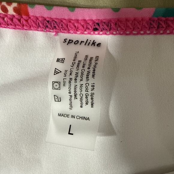 Sporlike Pink Floral Mediterranean Ruffle Bikini Bottoms Womens Size Large NEW - Picture 5 of 6